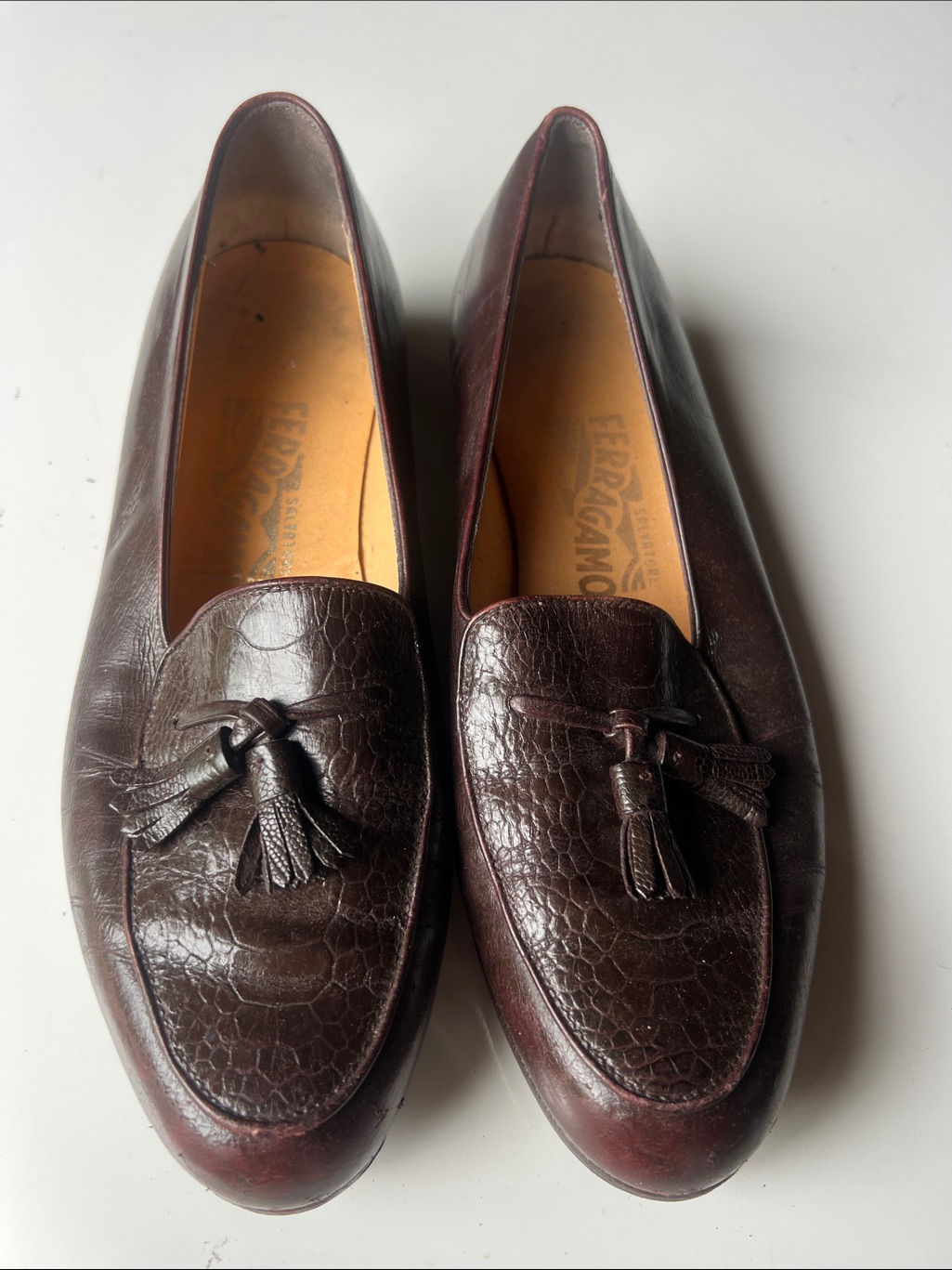 Salvatore Ferragamo Dark Brown Leather Tassel Loafers